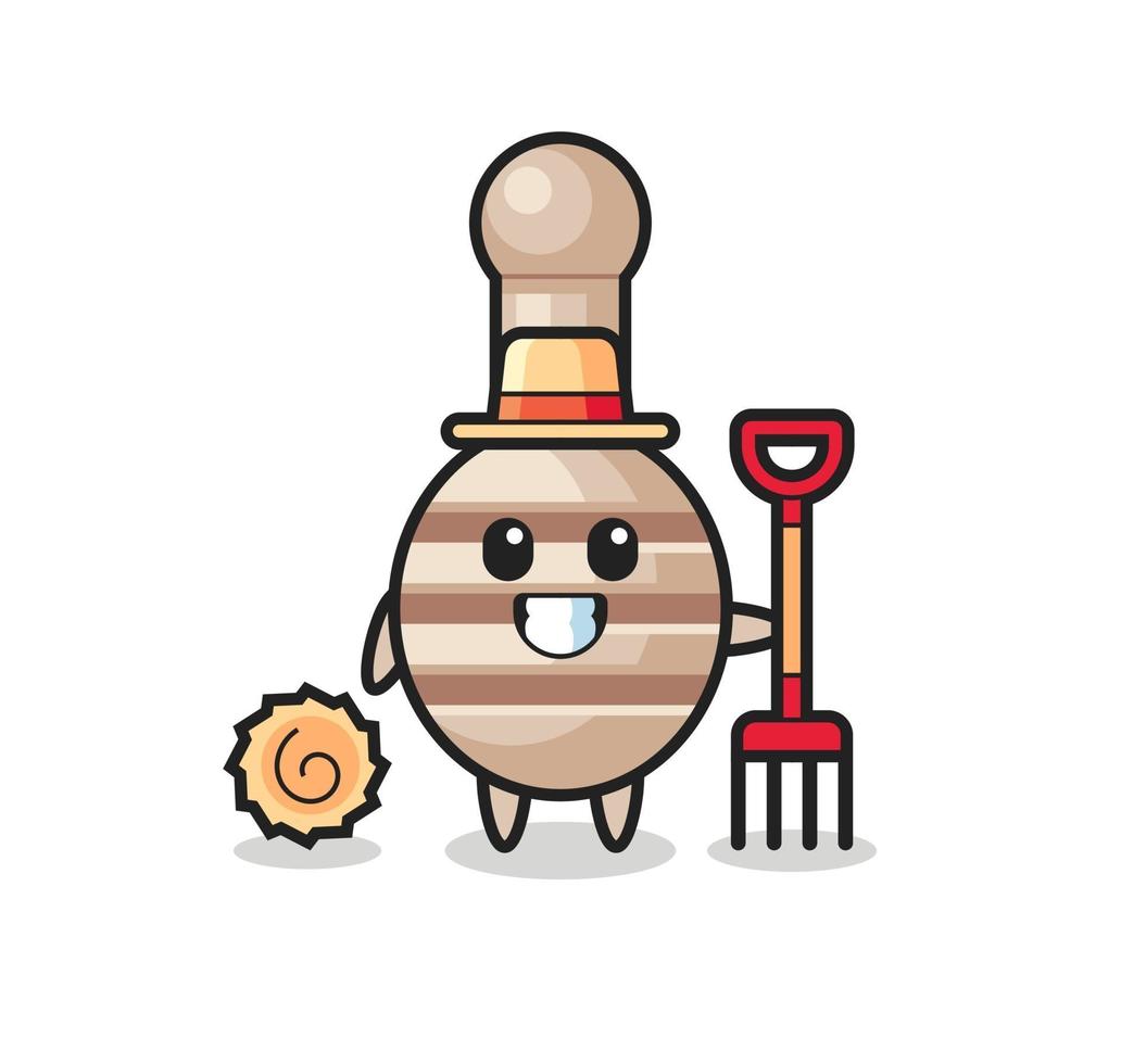 Mascot character of honey dipper as a farmer vector