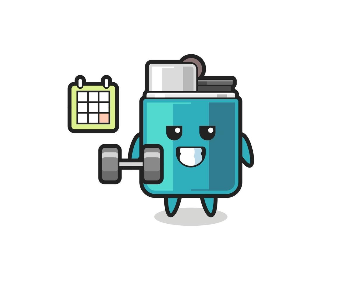 lighter mascot cartoon doing fitness with dumbbell vector