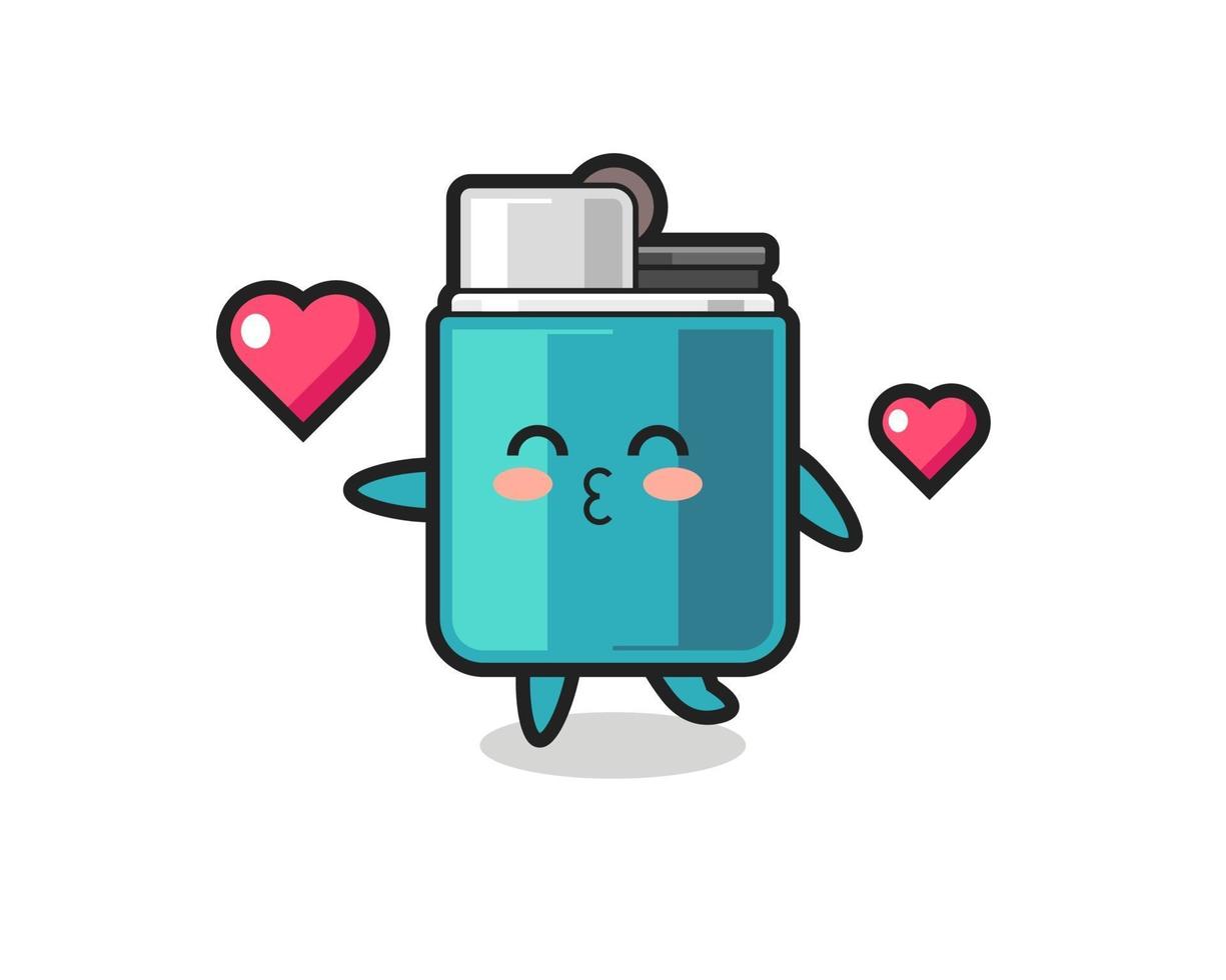 lighter character cartoon with kissing gesture vector