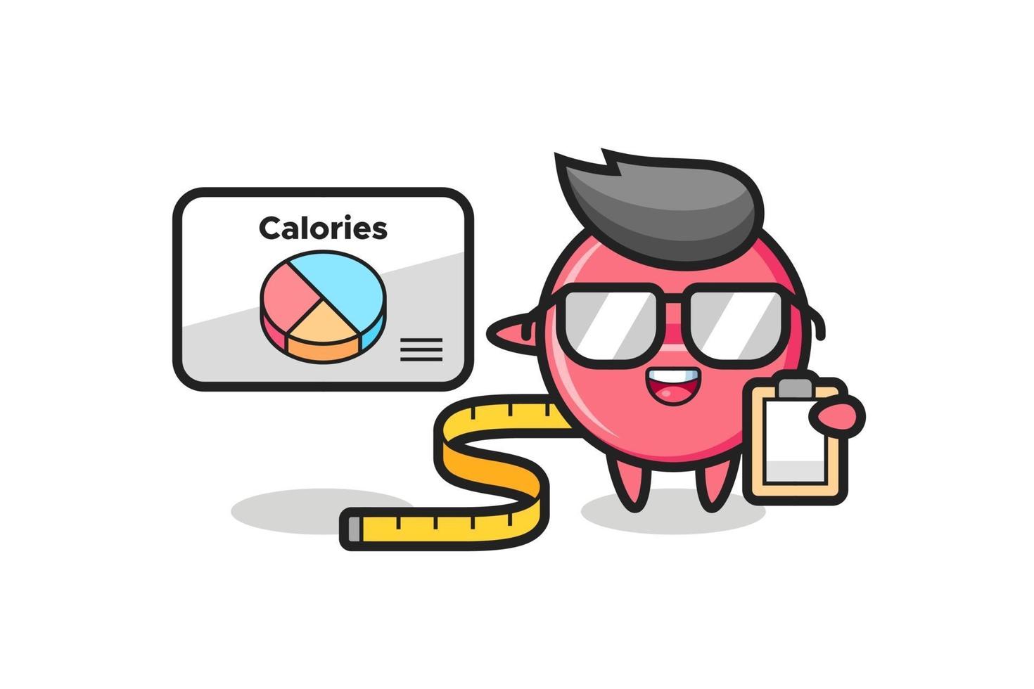 Illustration of medicine tablet mascot as a dietitian vector