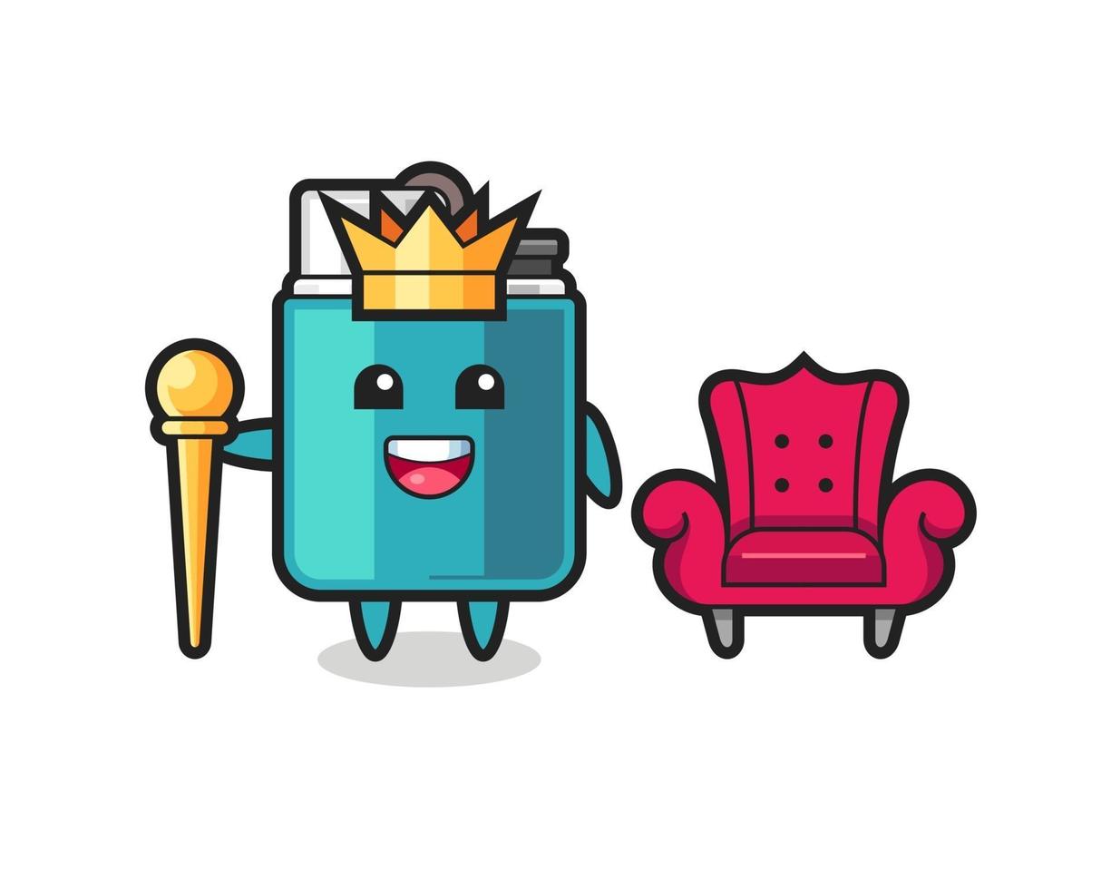 Mascot cartoon of lighter as a king vector