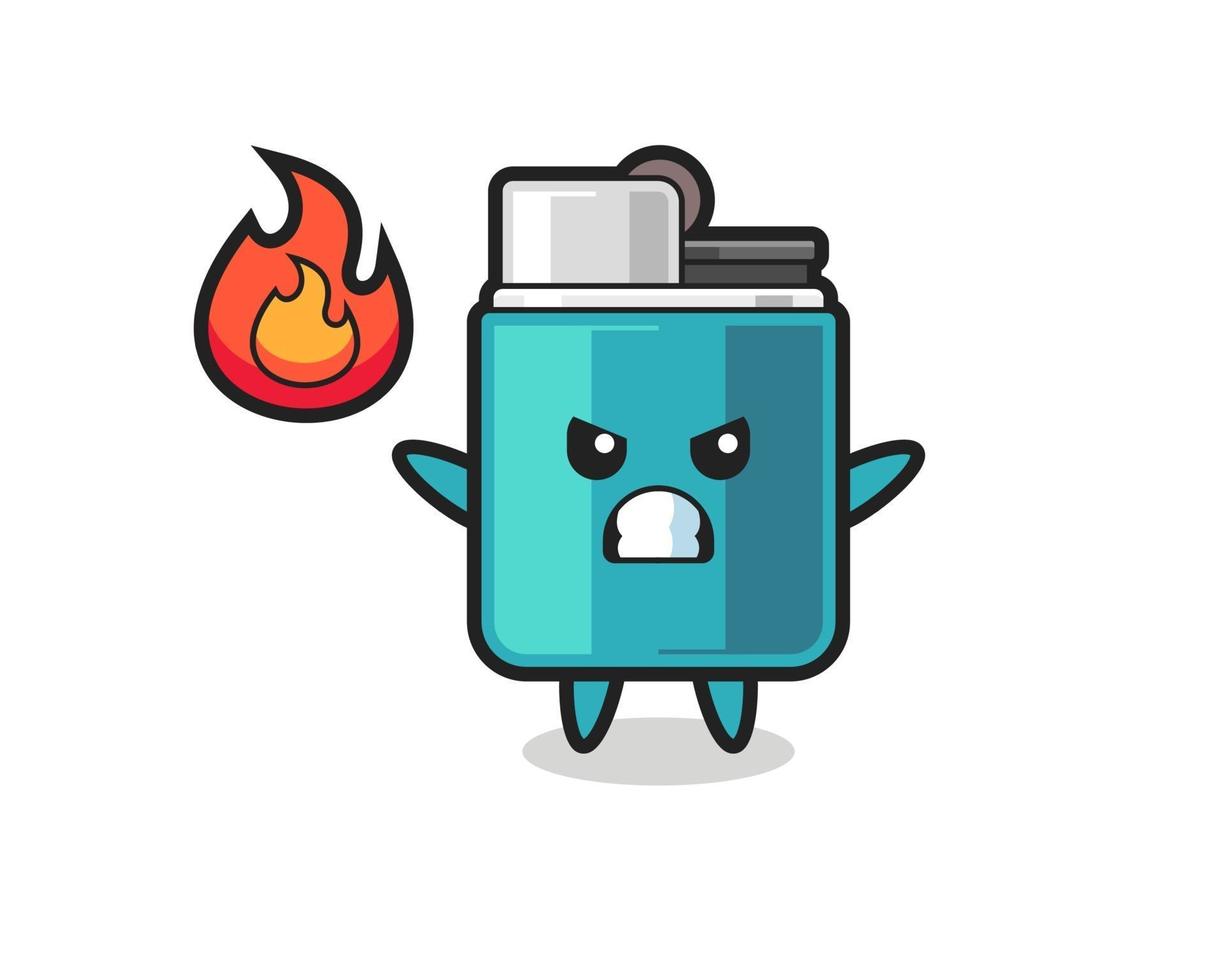 lighter character cartoon with angry gesture vector