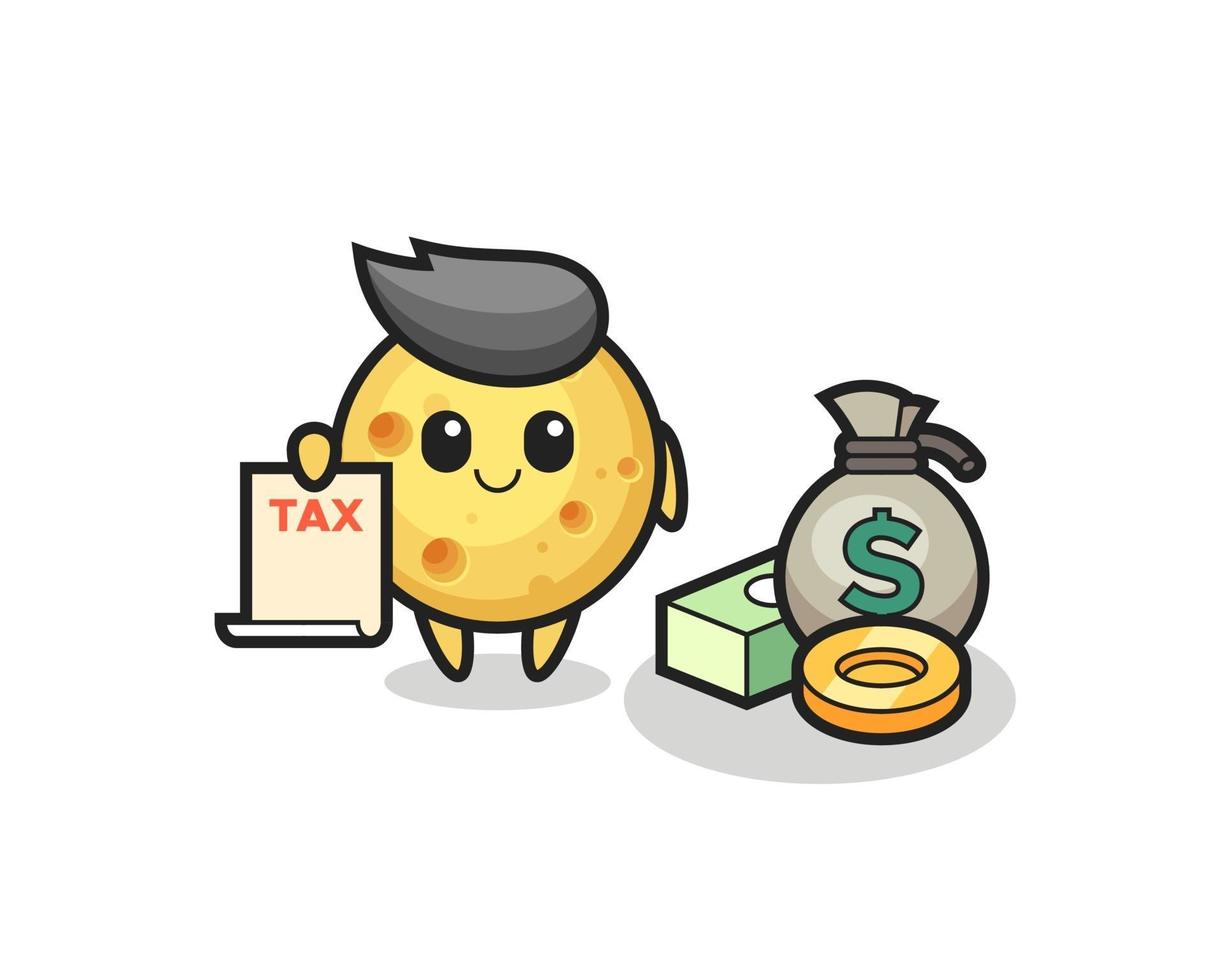 Character cartoon of round cheese as a accountant vector