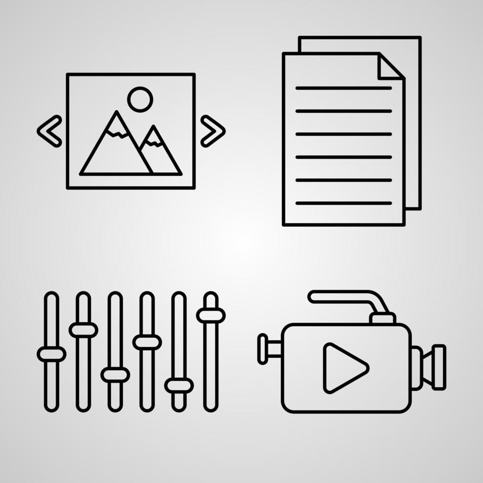 Home Screen Apps White background Home Screen Apps Outline Icons vector