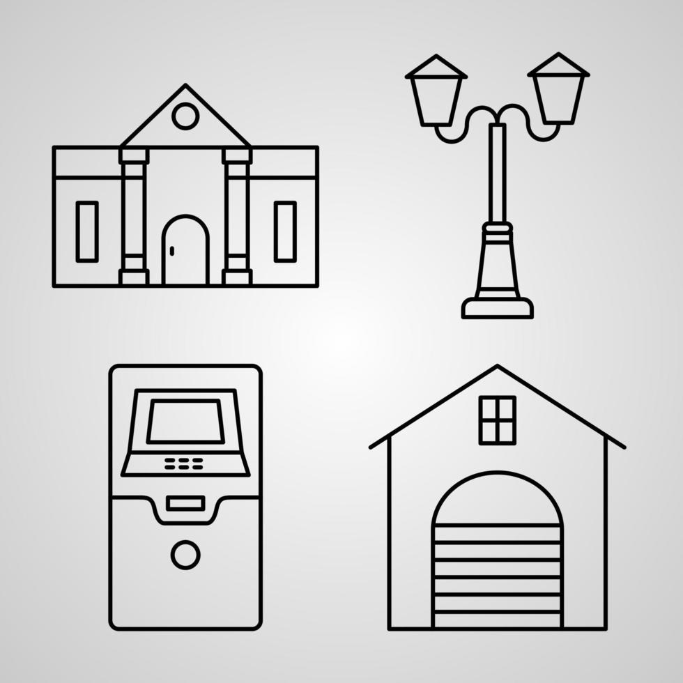 conjunto de iconos de la ciudad ilustración vectorial aislado sobre fondo blanco vector