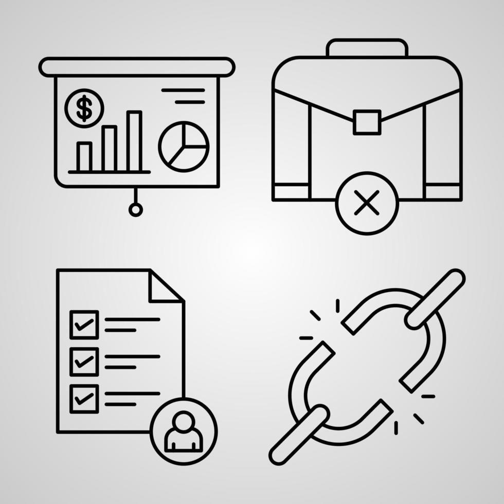 Set of Thin Line Flat Design Icons of Miscellany Business vector