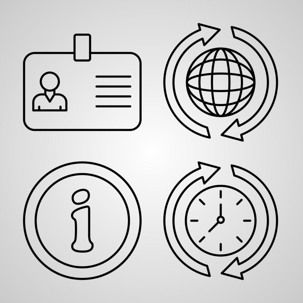 Simple Set of Call Center Service Vector Line Icons