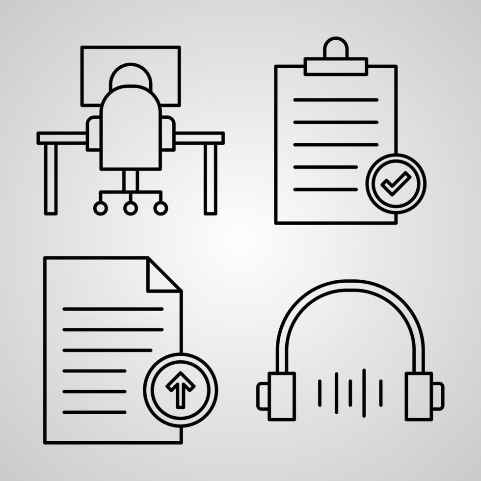 Set of Vector Line Icons of Networking