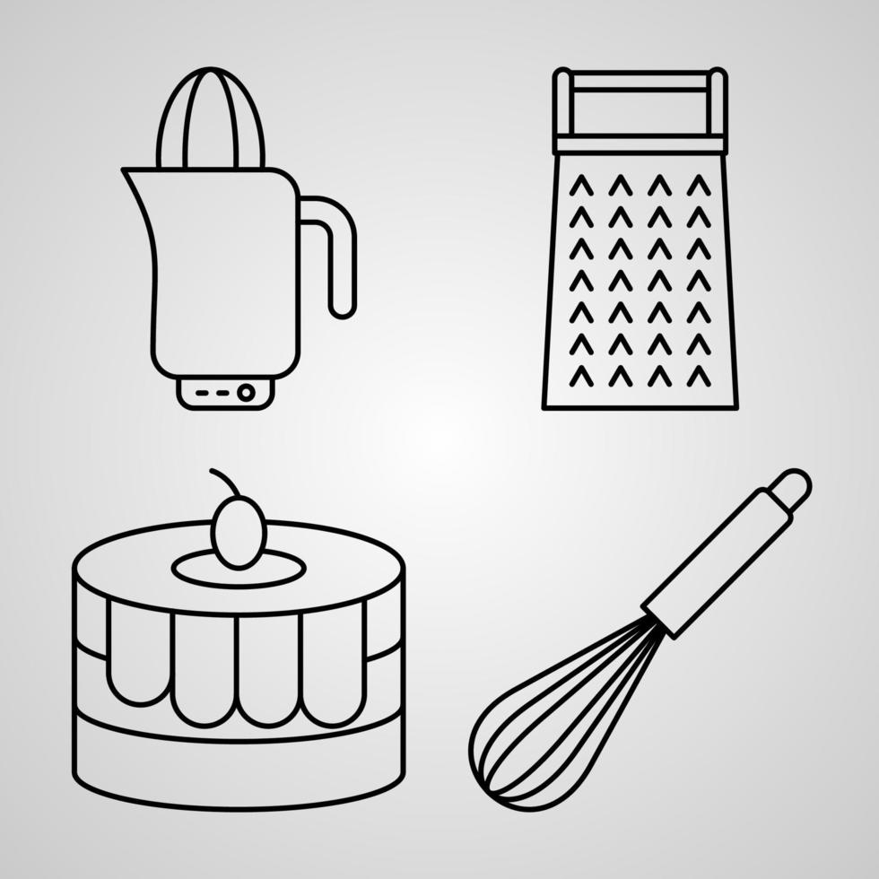 conjunto de iconos de cocina ilustración vectorial aislado sobre fondo blanco vector