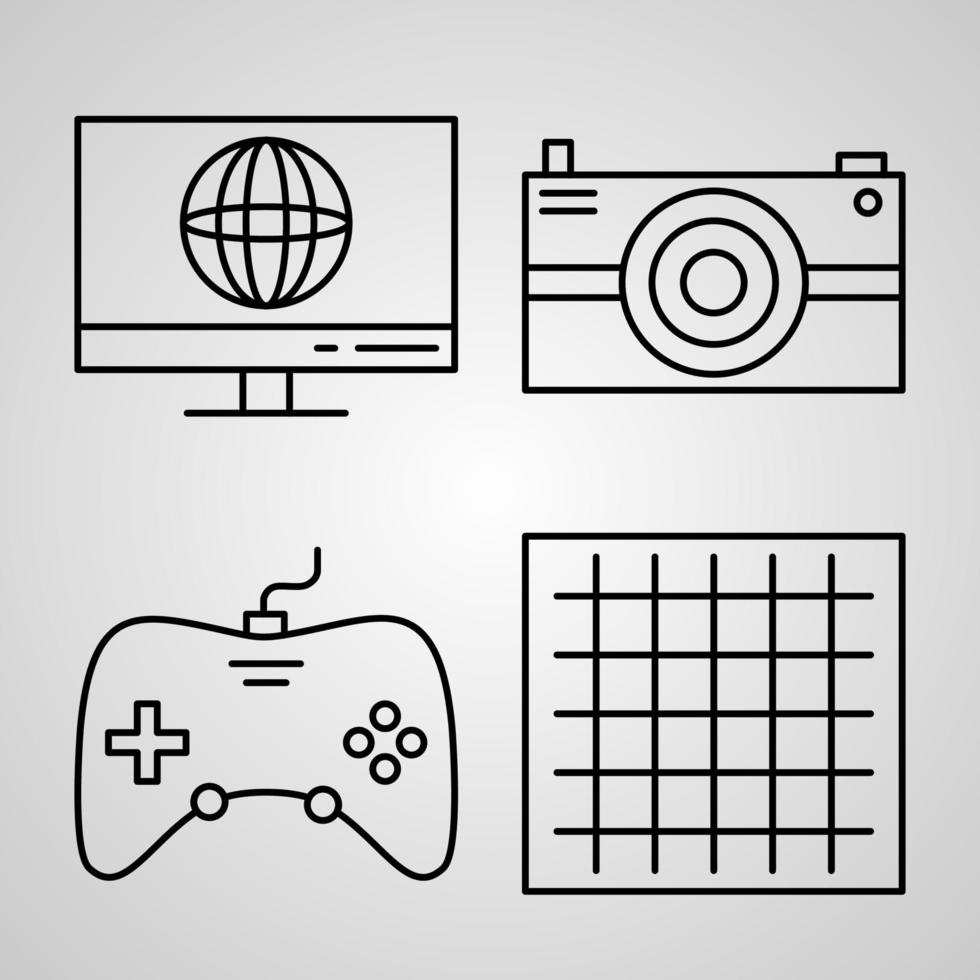 Virtual Reality Line Icon Set Collection of Vector Outline Style