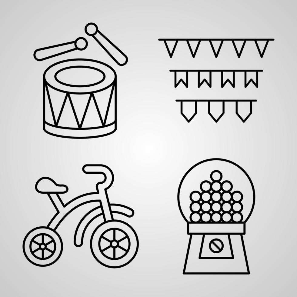 circo, icono, conjunto, vector, ilustración, eps vector