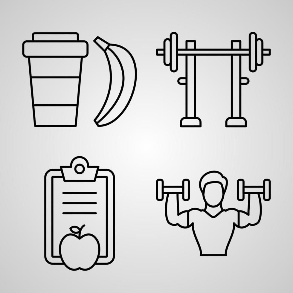 Conjunto de iconos de gimnasio ilustración vectorial eps vector