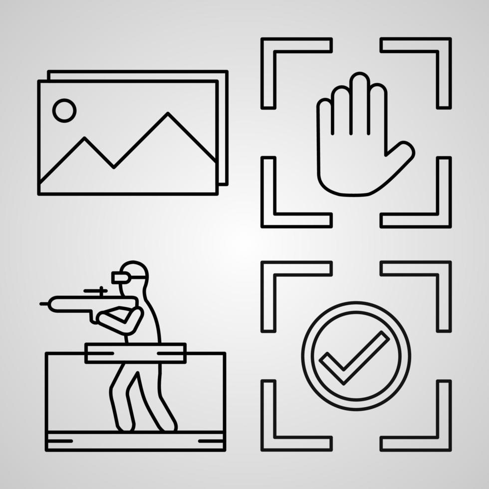 Virtual Reality Symbol Collection Virtual Reality Outline Icons vector