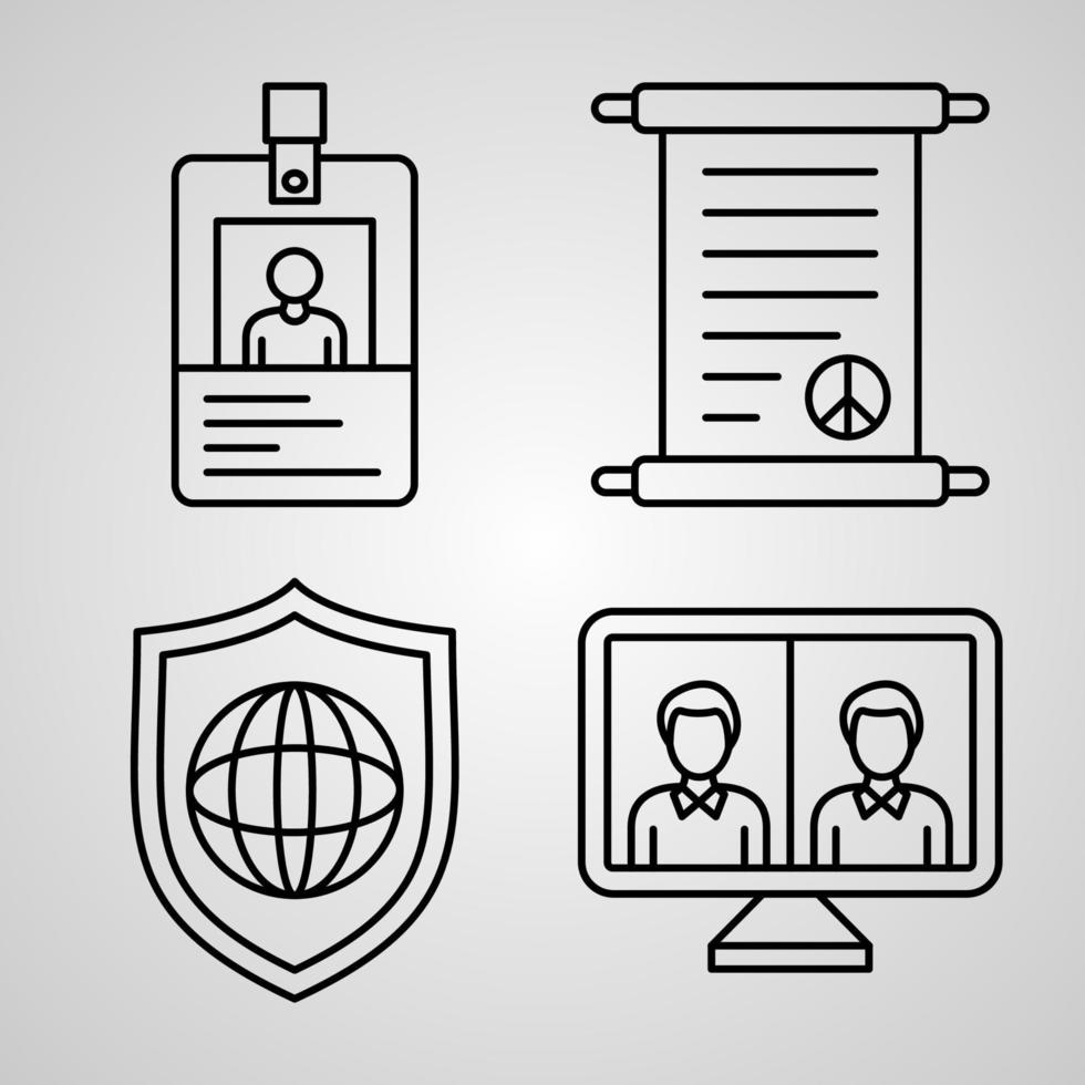 Diplomacy Symbol Collection Diplomacy Outline Icons vector