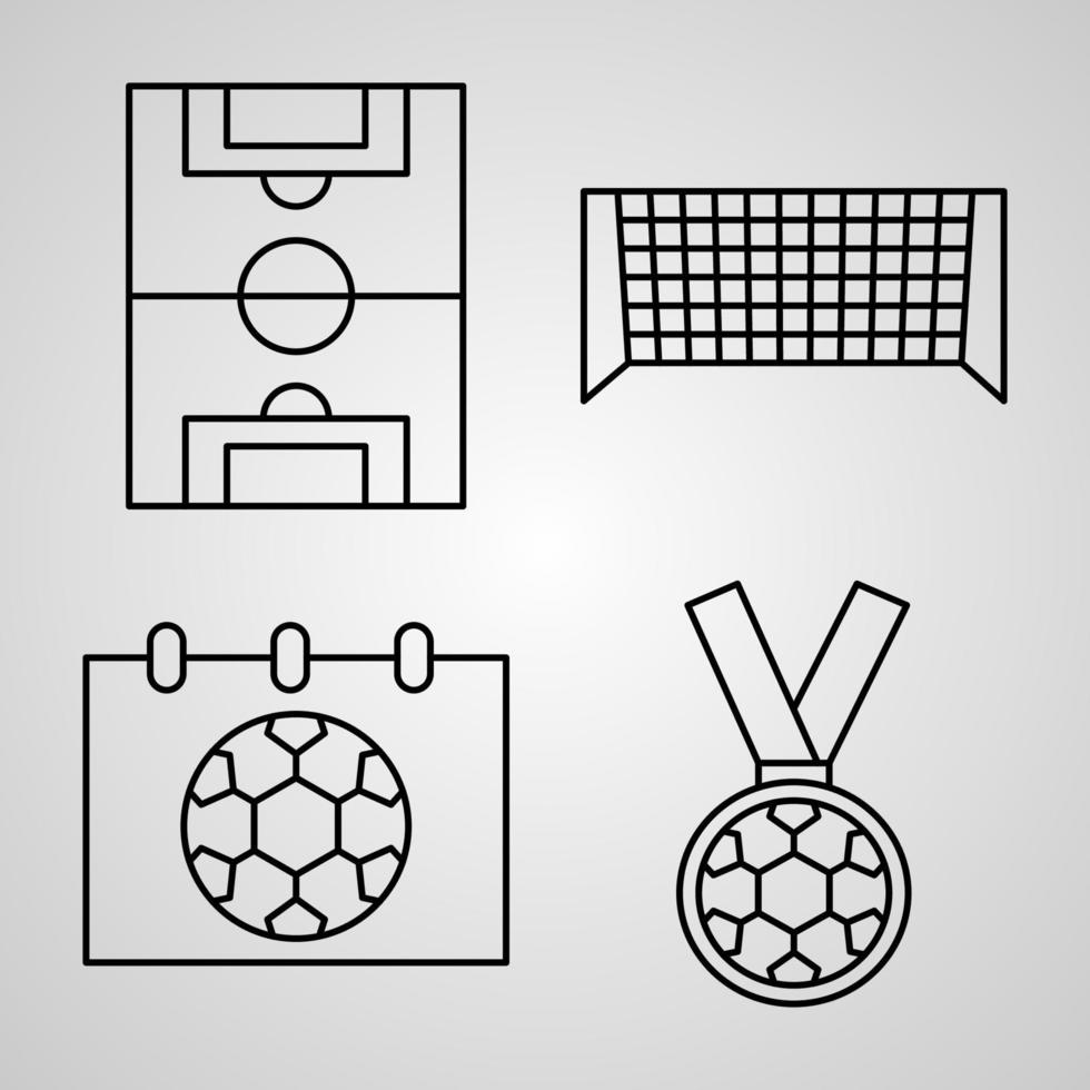 Soccer Icon Collection White Color Background vector