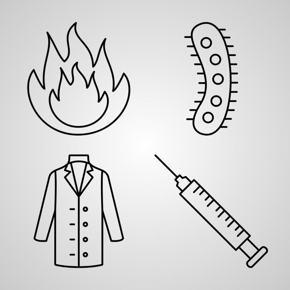 Chemistry Icon Collection White Color Background vector