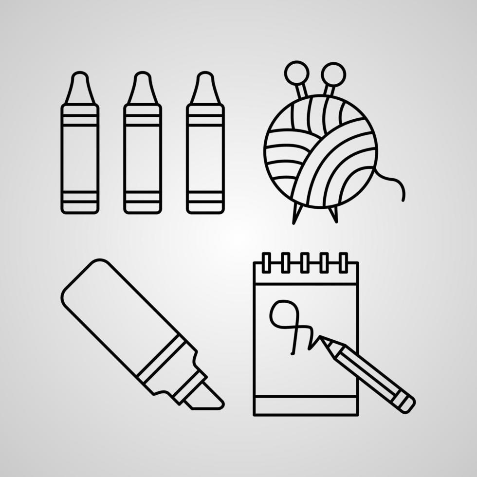 Simple Icon Set of Handcrafts Related Line Icons vector
