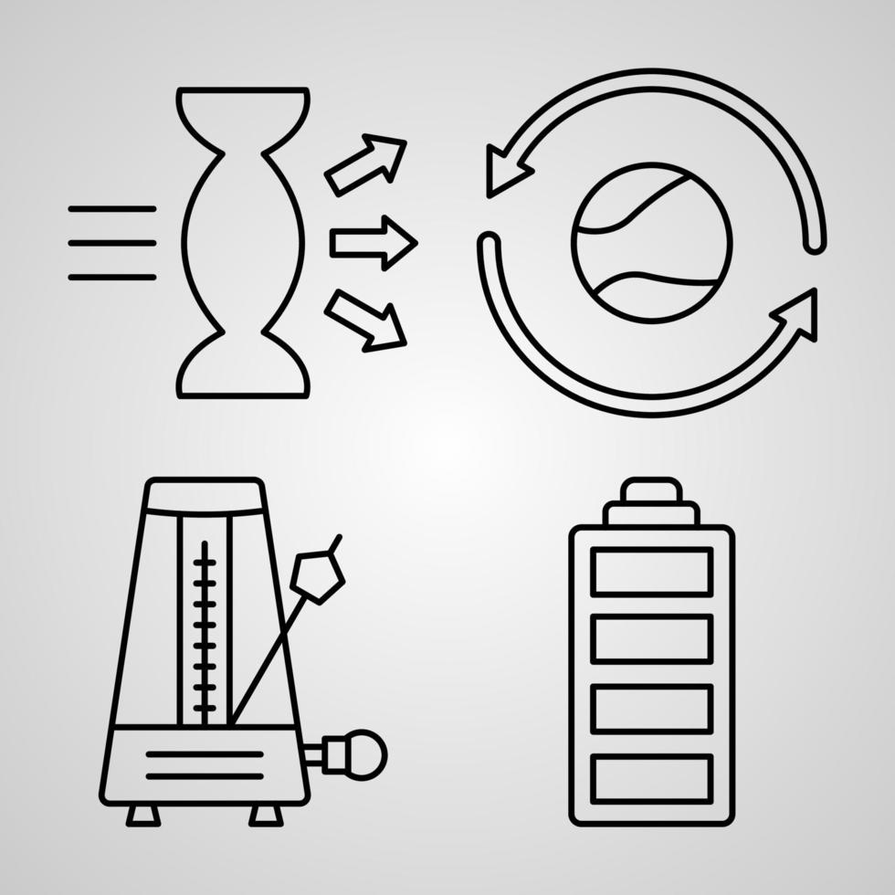 Simple Icon Set of Physics Related Line Icons vector