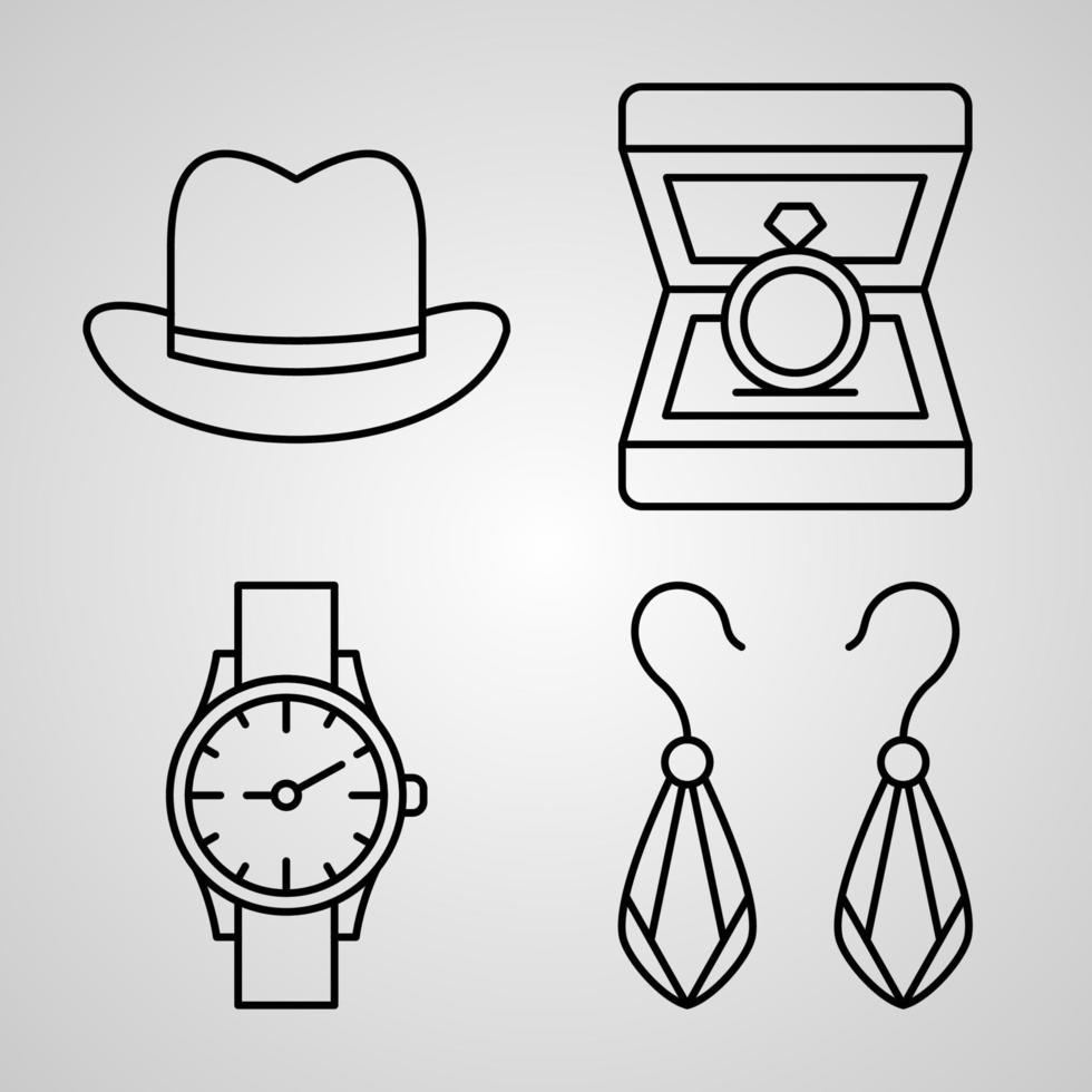 Handcrafts Line Icons Set Isolated On White Outline Symbols Handcrafts vector
