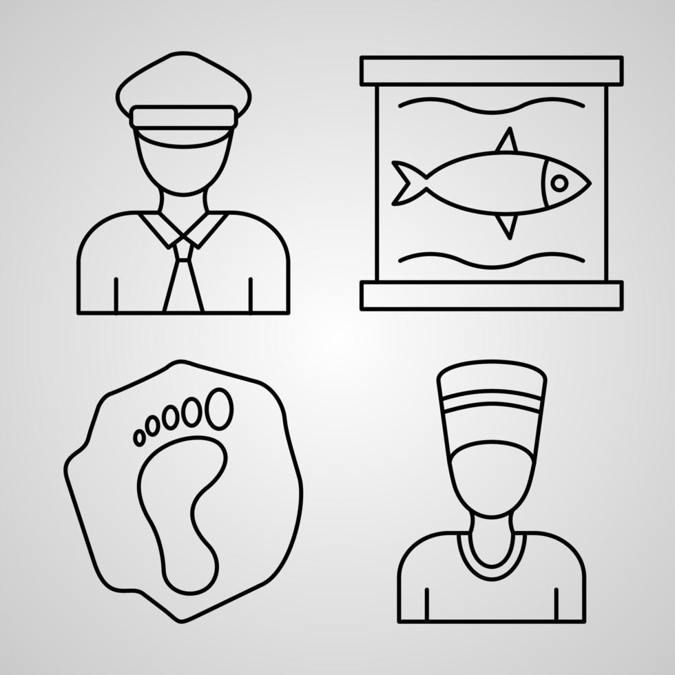 Museum Symbol Collection On White background Museum Outline Icons vector