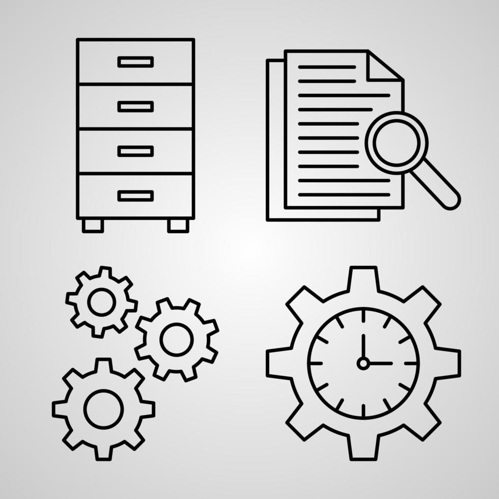 Organization Symbol Collection On Organization Outline Icons vector