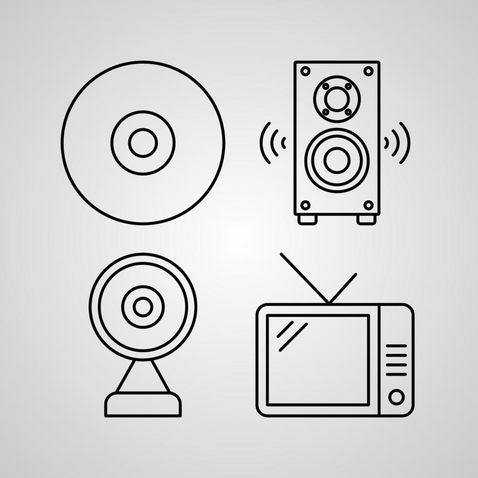 Set of Computer Icons Vector Illustration Isolated on White Background