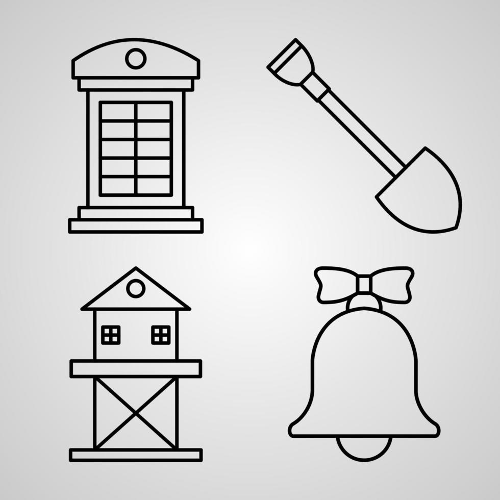 conjunto de ilustración de vector de iconos de pueblo aislado sobre fondo blanco