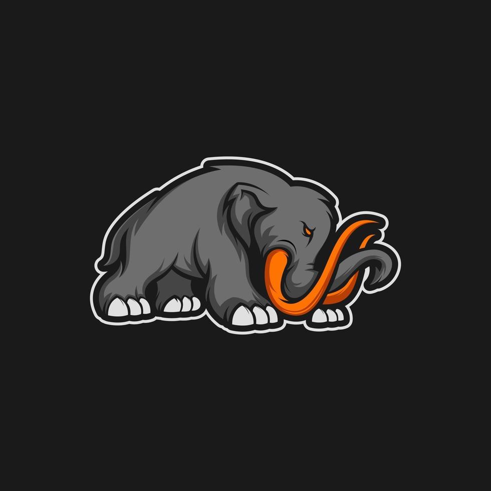 impresionante elefante mamut vector logo mascota