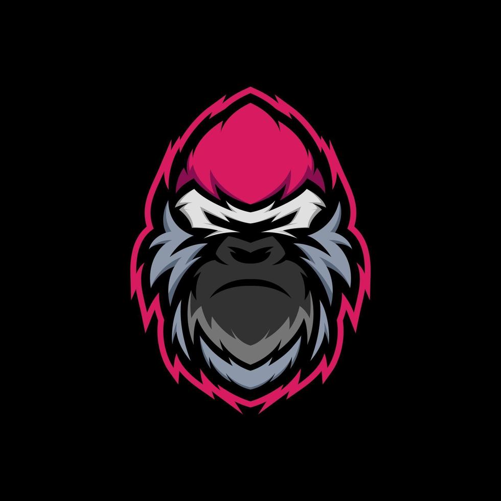 impresionante logotipo de la mascota del vector del rey kong del mono