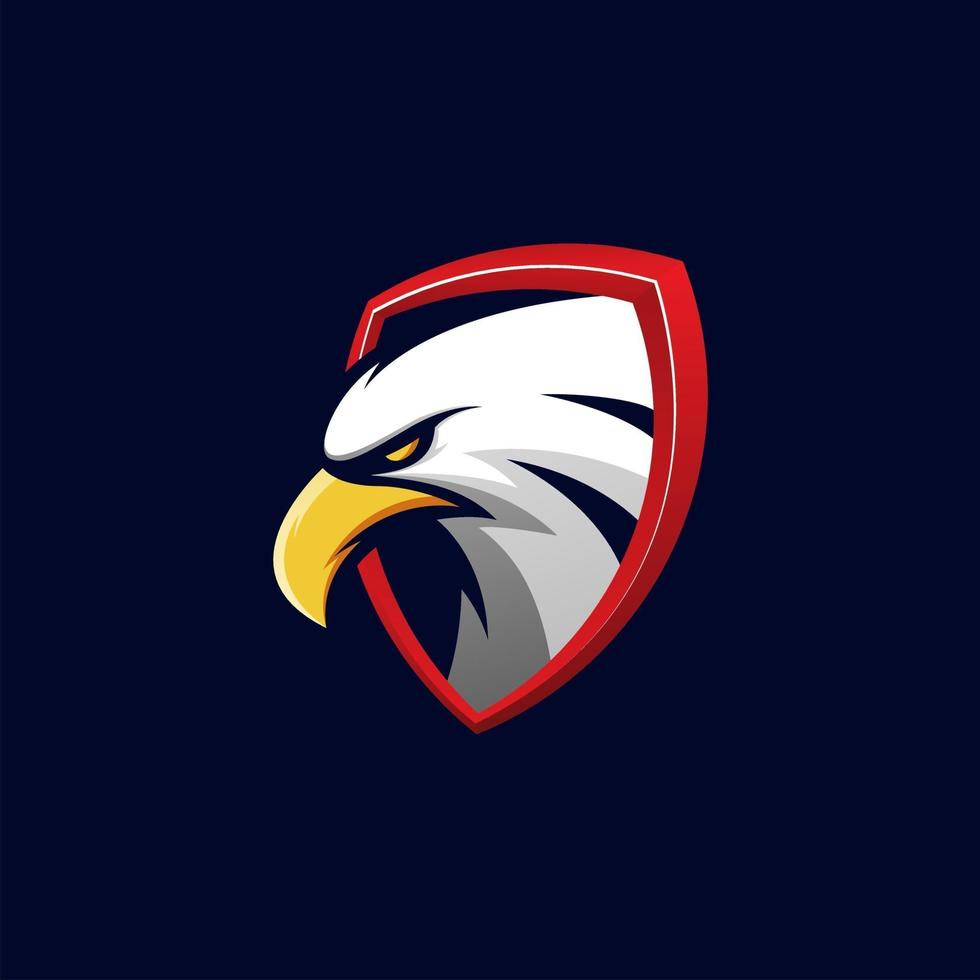 AWESOME EAGLE HEAD SHIELD VECTOR MASCOT LOGO