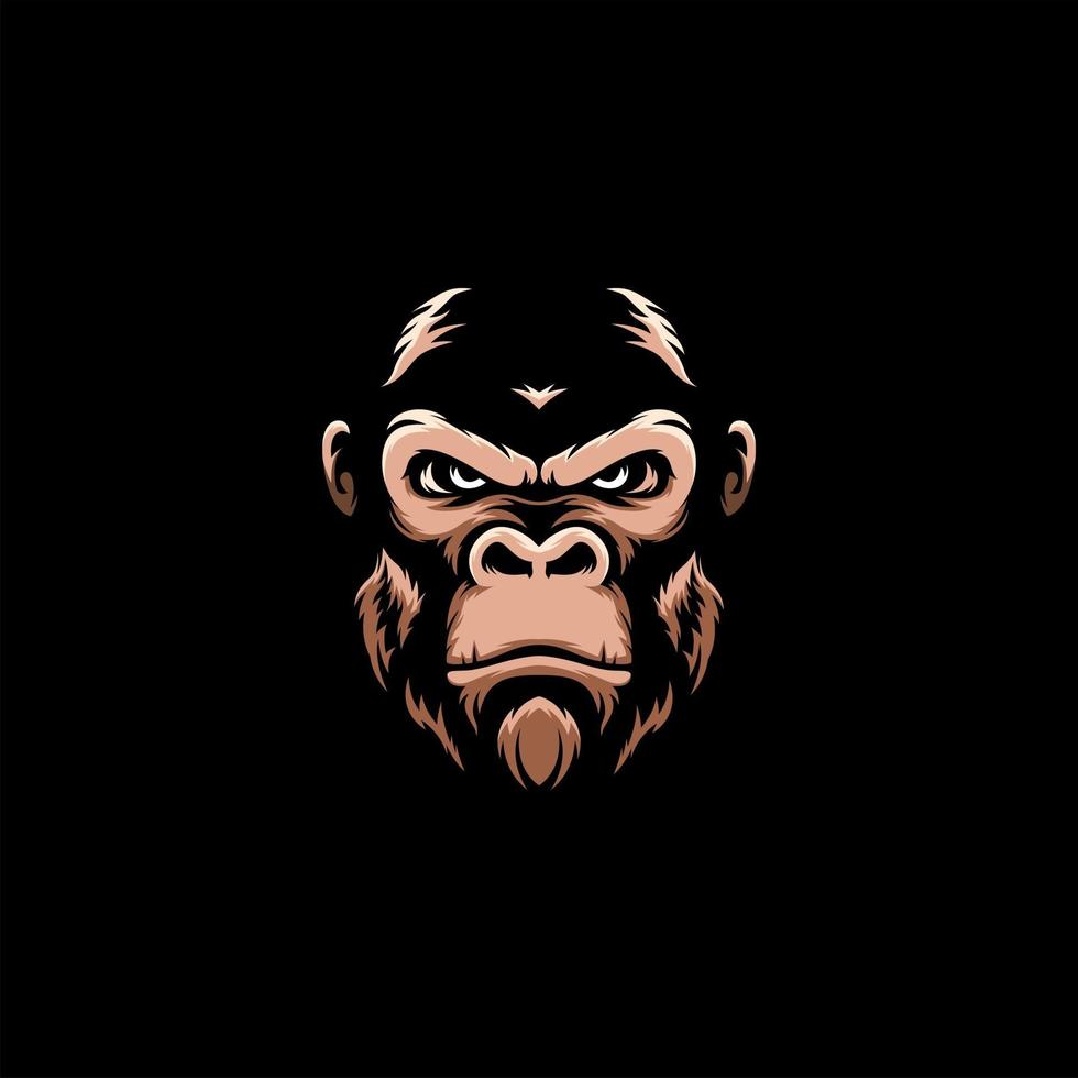 mono, rey, kong, cabeza, vector, mascota, logotipo vector