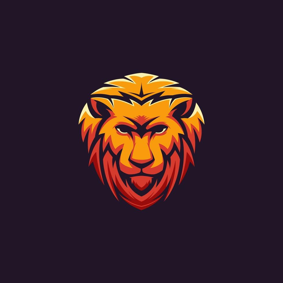 Impresionante mascota de vector de logotipo de cabeza de león