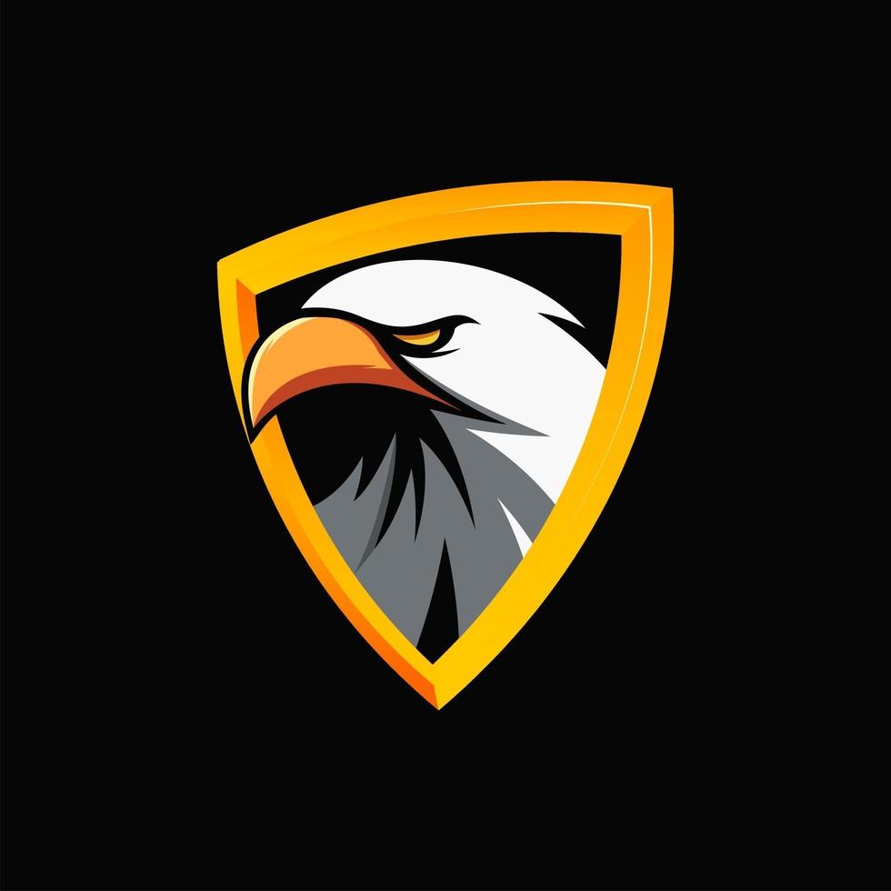 AWESOME EAGLE HEAD LOGO SHIELD VECTOR MASCOT