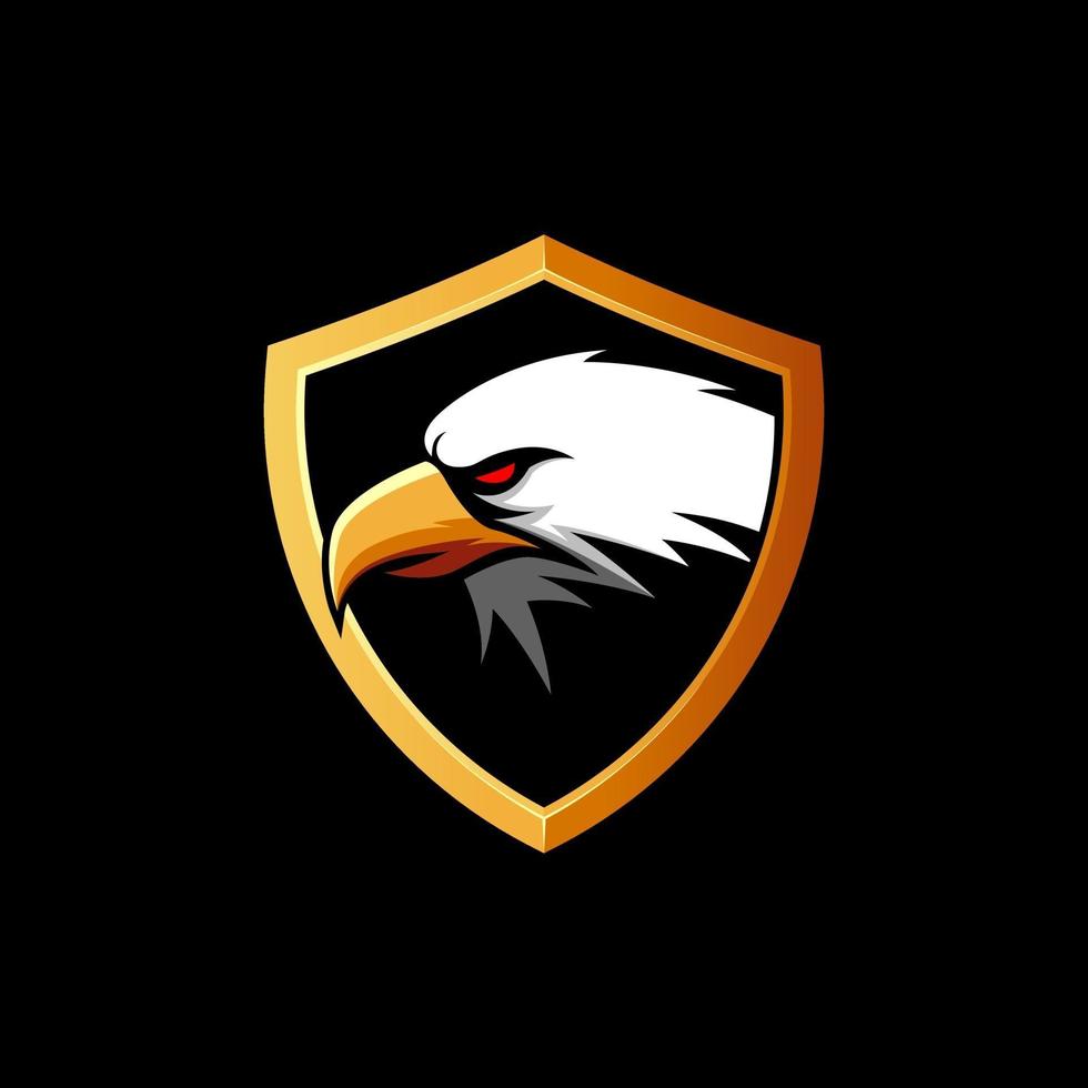 impresionante cabeza de águila escudo vector logo mascota