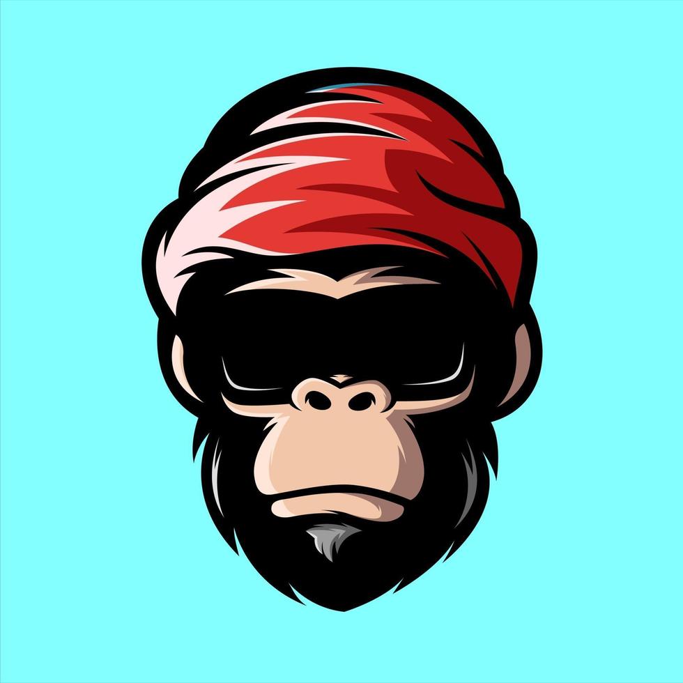 AWESOME COOL MONKEY WITH GLASSES VECTOR MASCOT