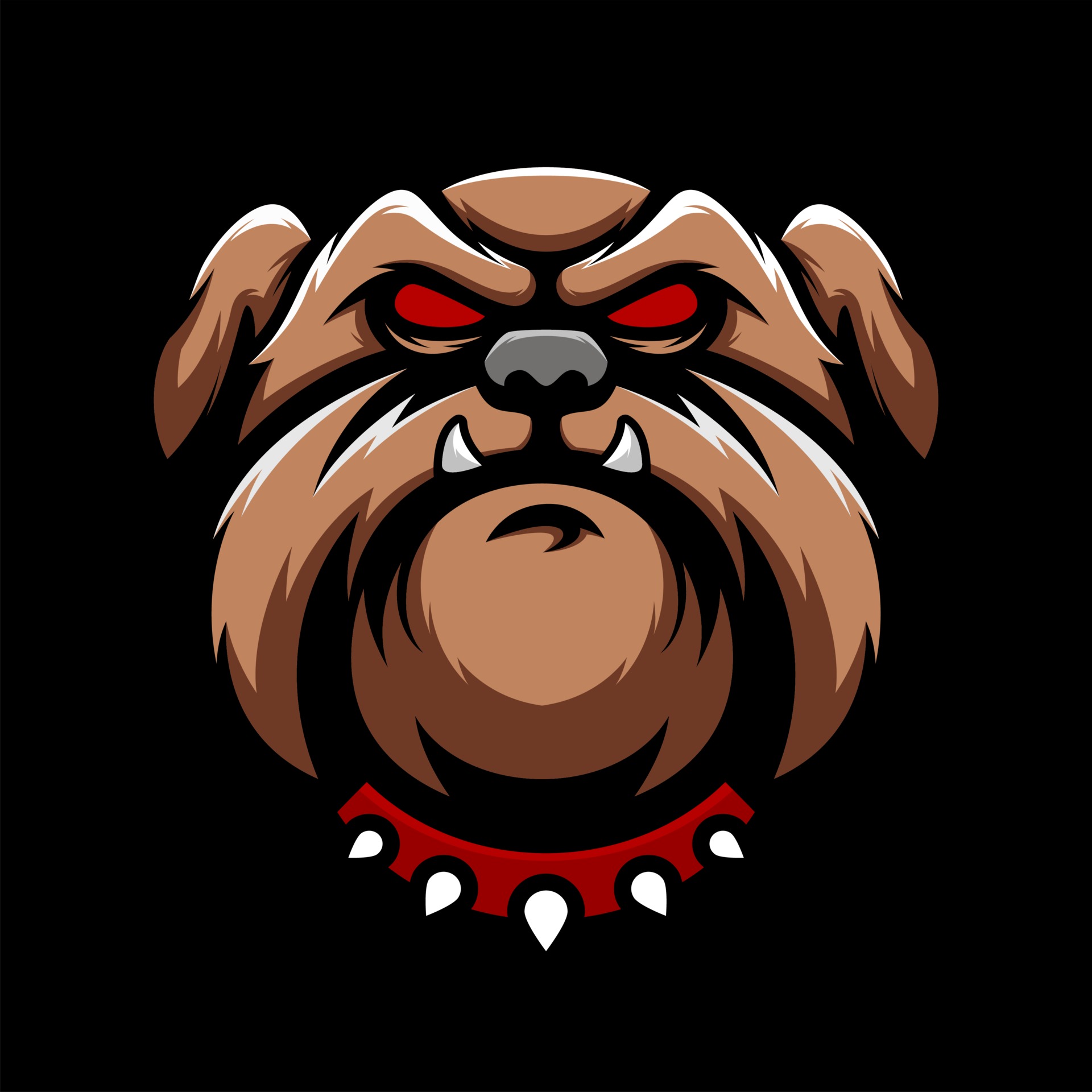 AWESOME ANGRY BULLDOG HEAD RED EYE VECTOR MASCOT 3465933 Vector Art at