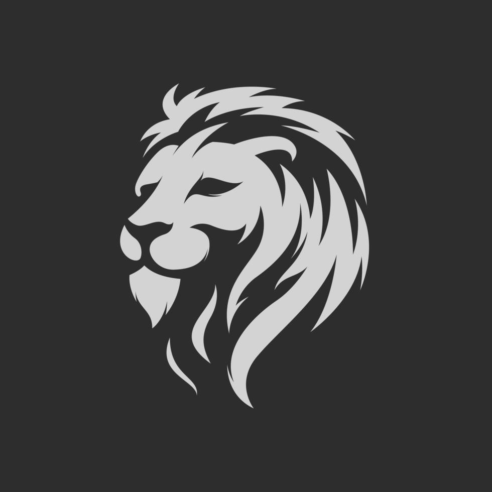 impresionante rey león silueta logo mascota vector ilustración