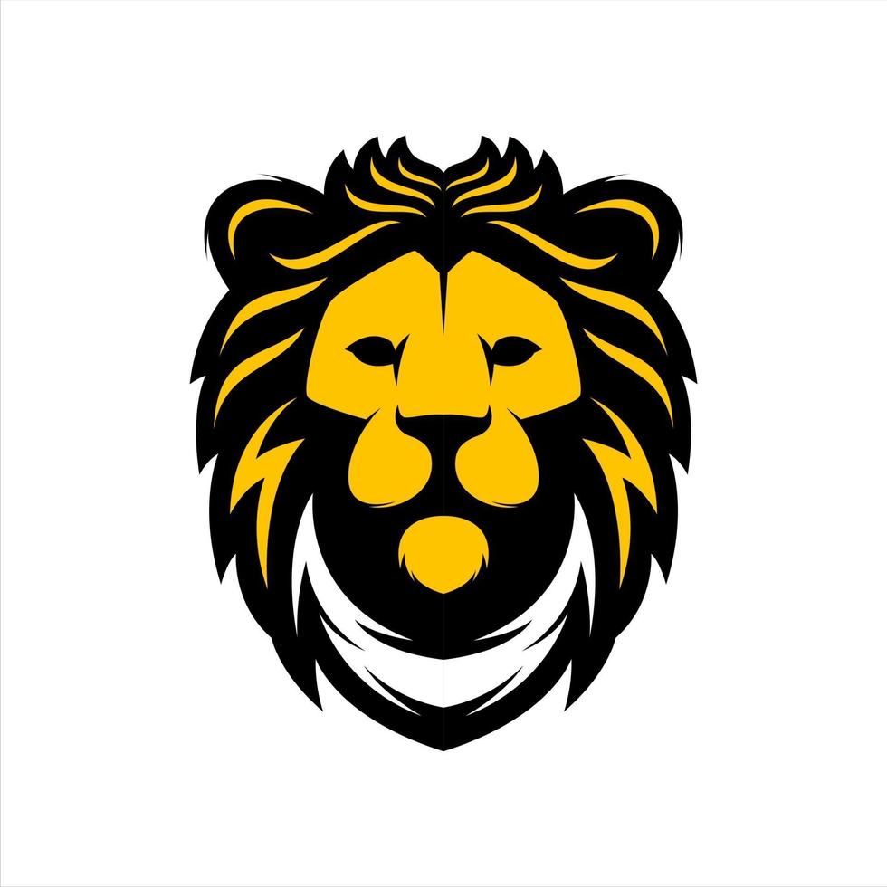 AWESOME GOLD LION HEAD LOGO MASCOT VECTOR ILLUSTRATION