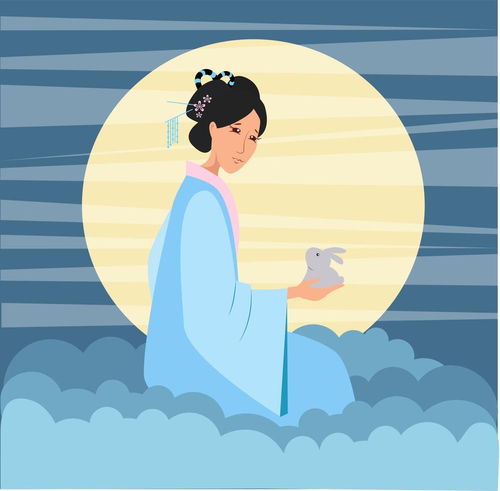 chinese goddess of the moon.eps vector