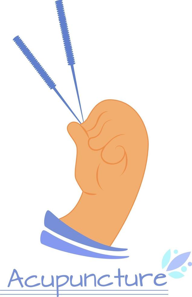 ilustración vectorial de agujas de acupuntura vector