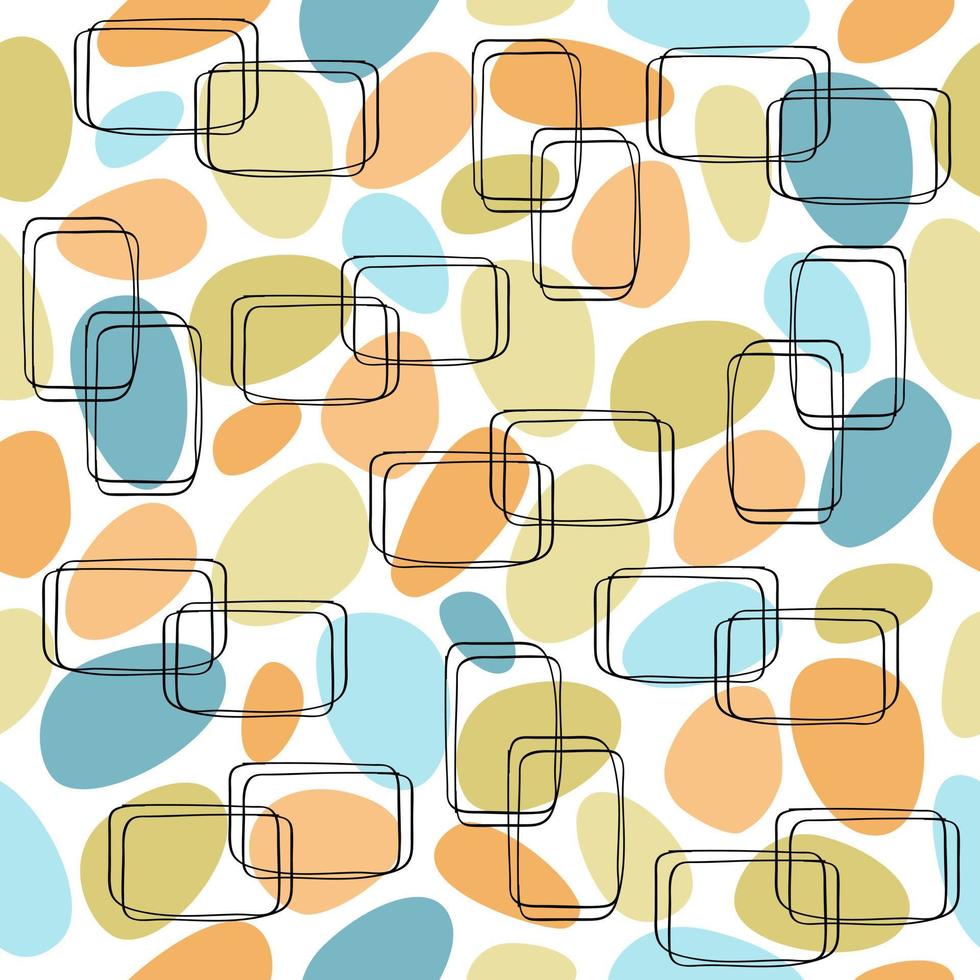 Vector pattern of colored spots with squares