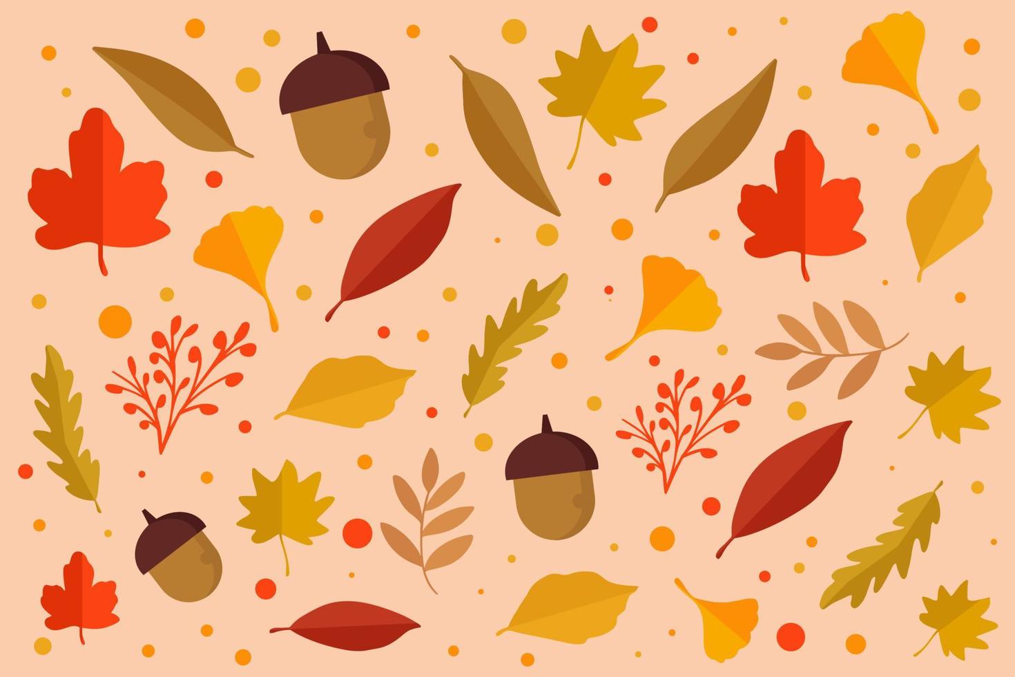 flat design autumn pattern vector