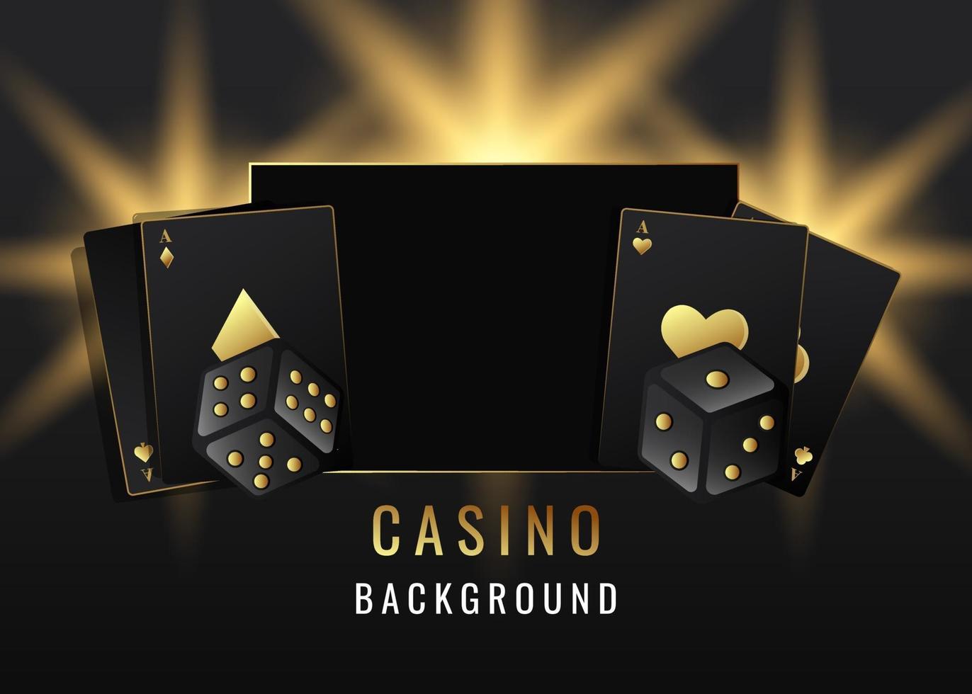 casino background with frame flare light and gold playing card dice 3466140  Vector Art at Vecteezy