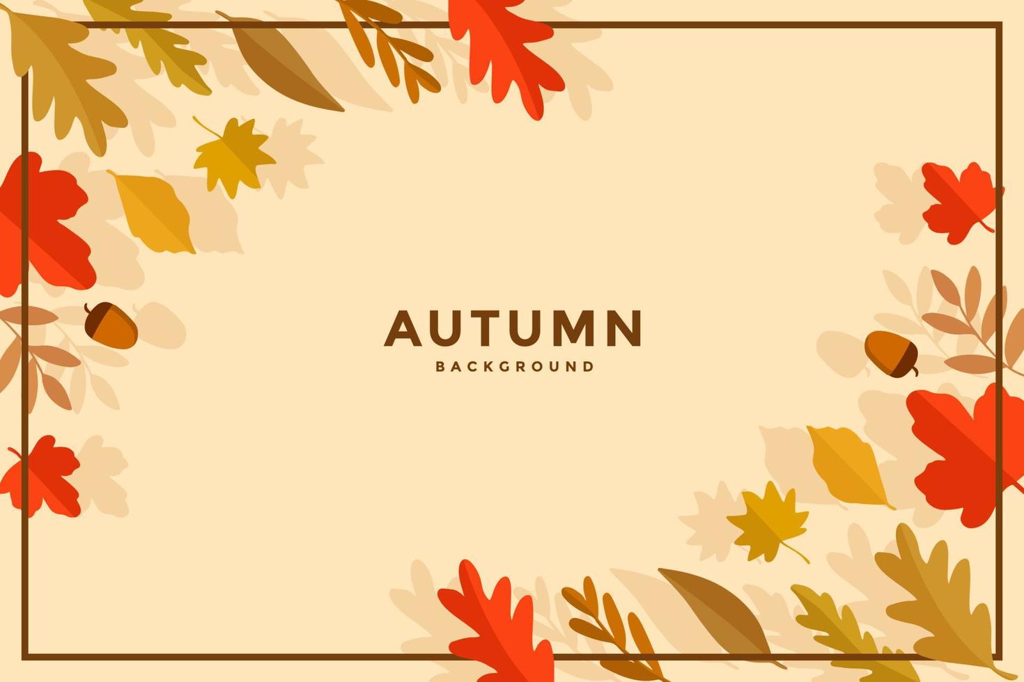 flat autumn leaves design background vector