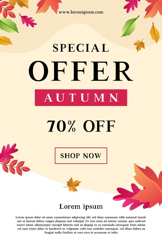 gradient autumn leaves sale banner vector