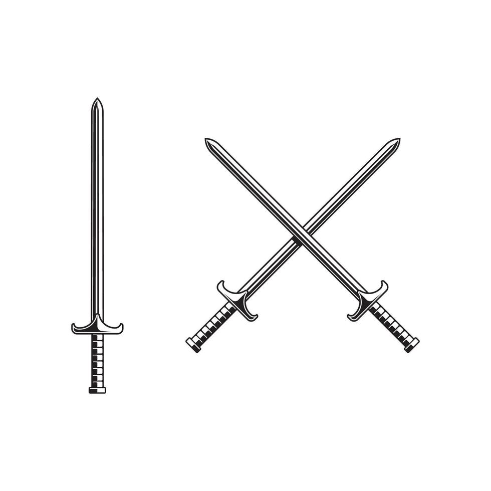 knight swords isolated on white background vector