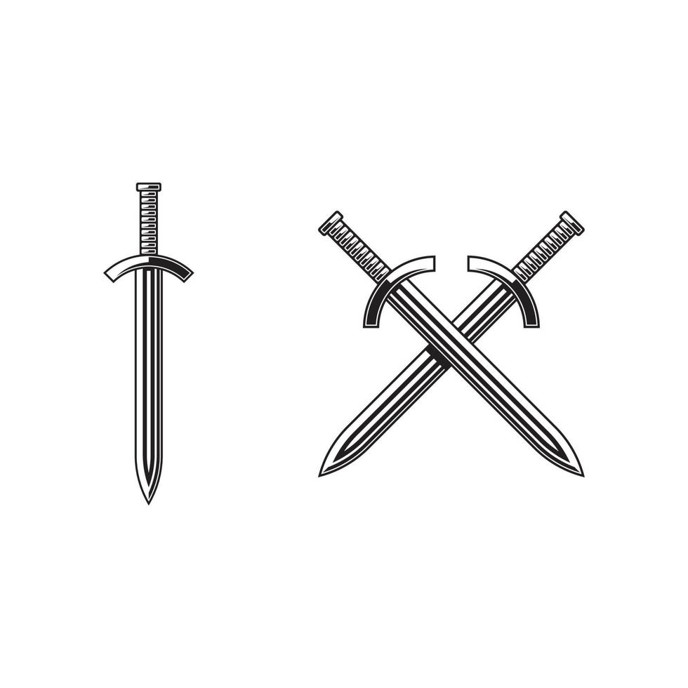 knight swords isolated on white background vector