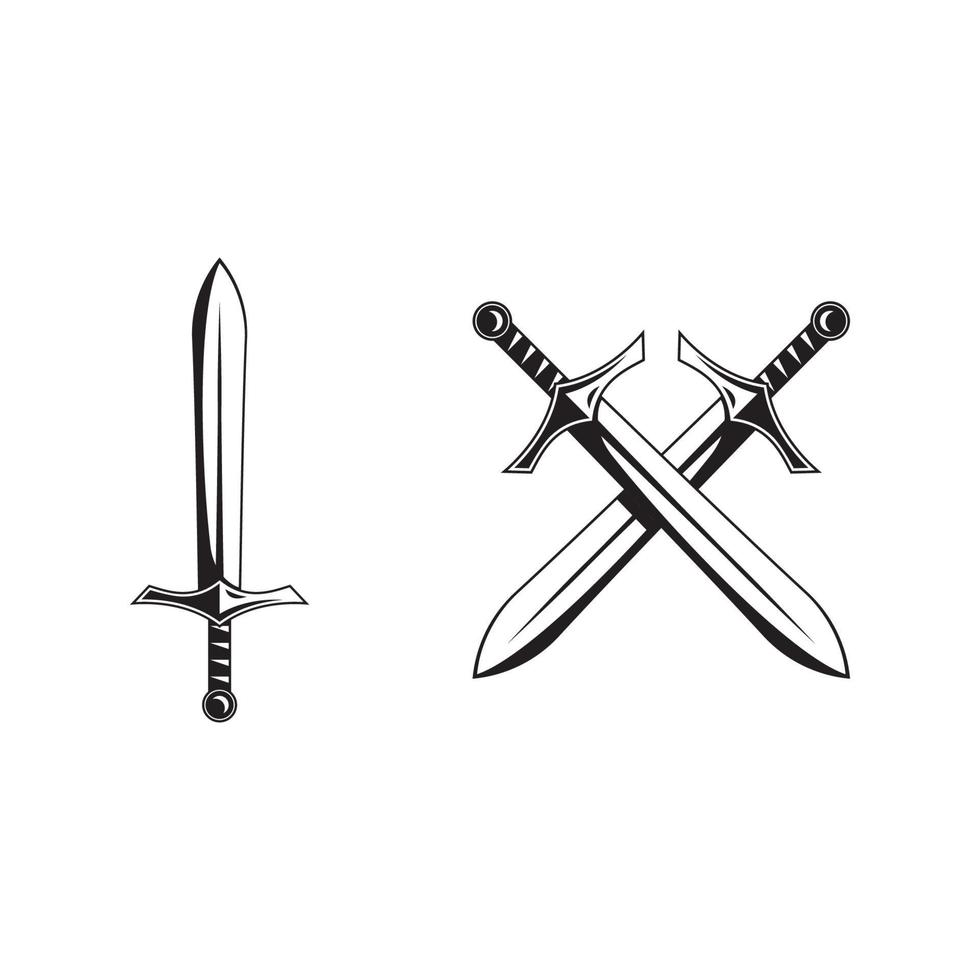 knight swords isolated on white background vector