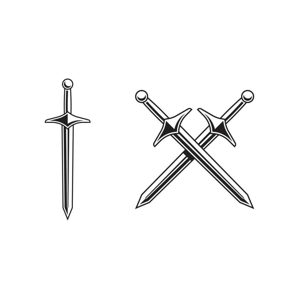 knight swords isolated on white background vector