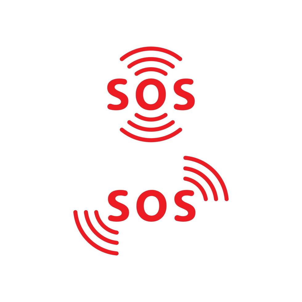 SOS Vector icon design illustration